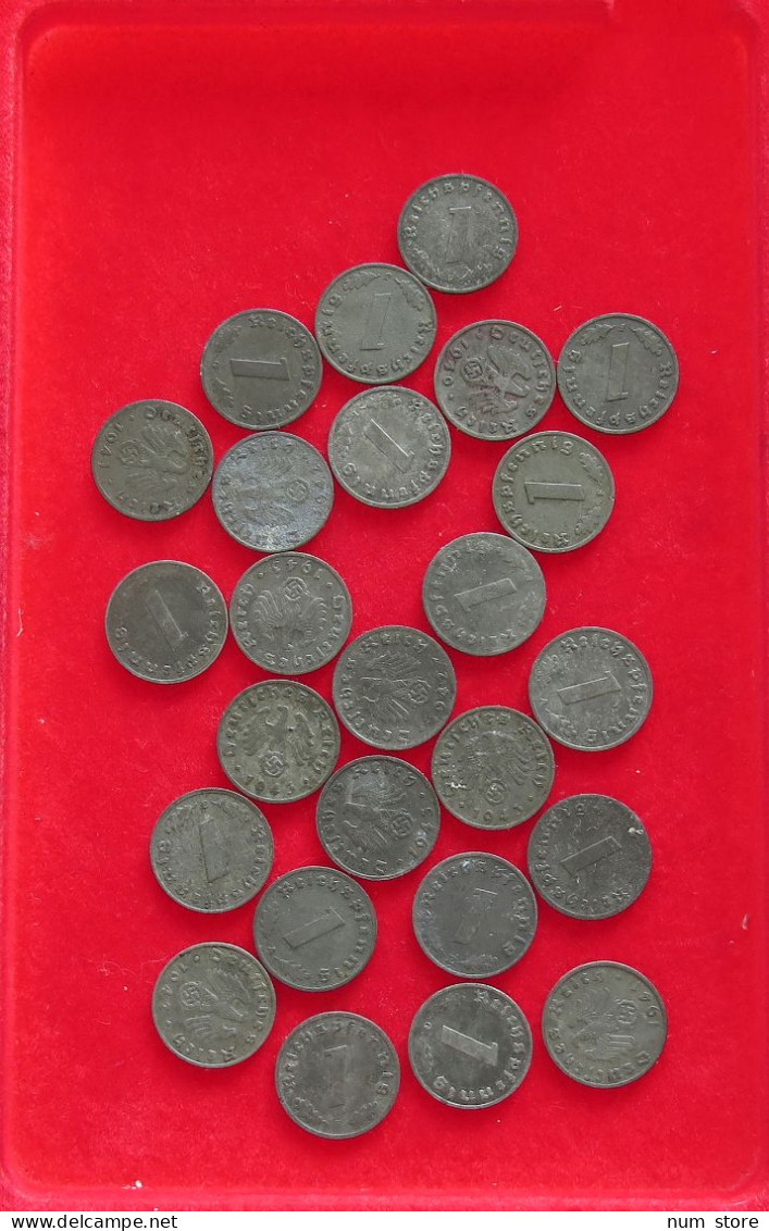 COLLECTION LOT THIRD REICH 1 REICHSPFENNIG 25PC 45G #xx40 0794 - Colecciones Completas Y Lotes