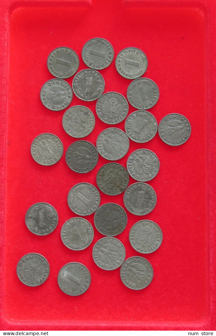 COLLECTION LOT THIRD REICH 1 REICHSPFENNIG 25PC 45G #xx40 0792 - Colecciones Completas Y Lotes