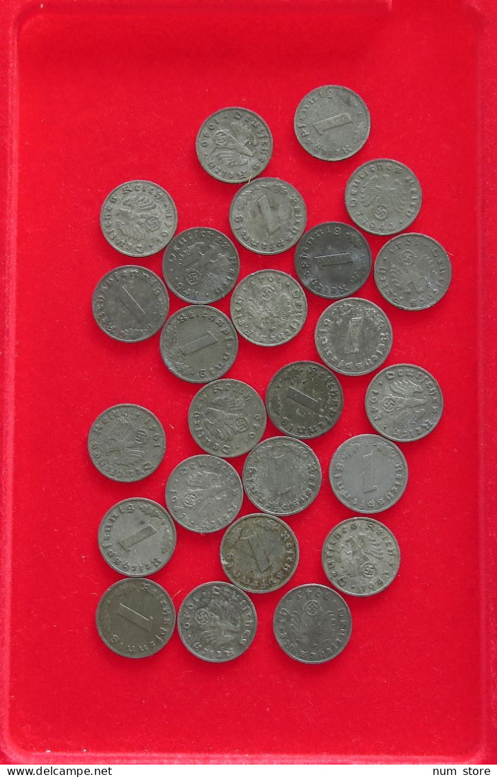 COLLECTION LOT THIRD REICH 1 REICHSPFENNIG 25PC 45G #xx40 0791 - Colecciones Completas Y Lotes