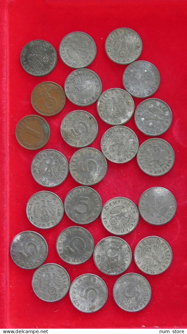 COLLECTION LOT THIRD REICH 1 5 REICHSPFENNIG 25PC 62G #xx40 0859 - Colecciones Completas Y Lotes