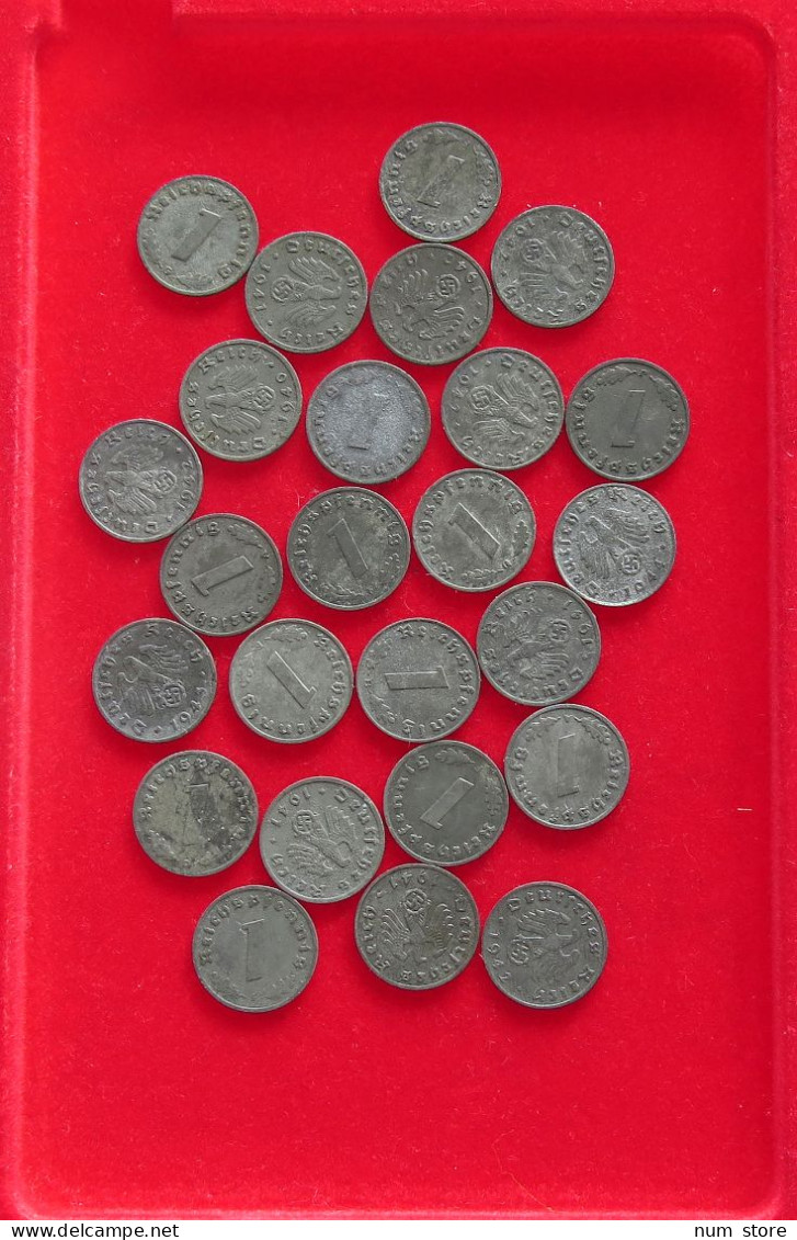 COLLECTION LOT THIRD REICH 1 REICHSPFENNIG 25PC 45G #xx40 0790 - Colecciones Completas Y Lotes