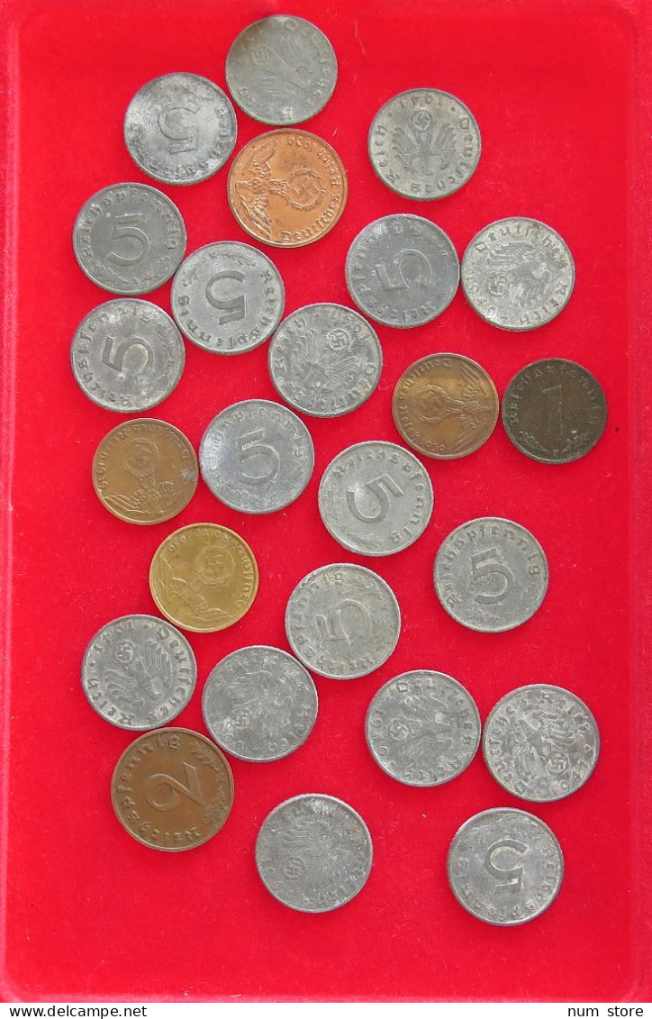 COLLECTION LOT THIRD REICH 1 2 5 REICHSPFENNIG 25PC 63G #xx40 0861 - Colecciones Completas Y Lotes