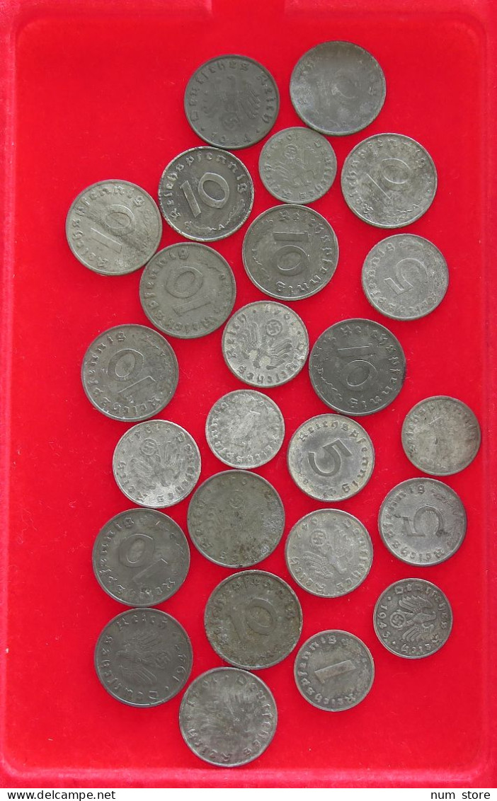 COLLECTION LOT THIRD REICH 1 5 10 REICHSPFENNIG 25PC 73G #xx40 0828 - Colecciones Completas Y Lotes