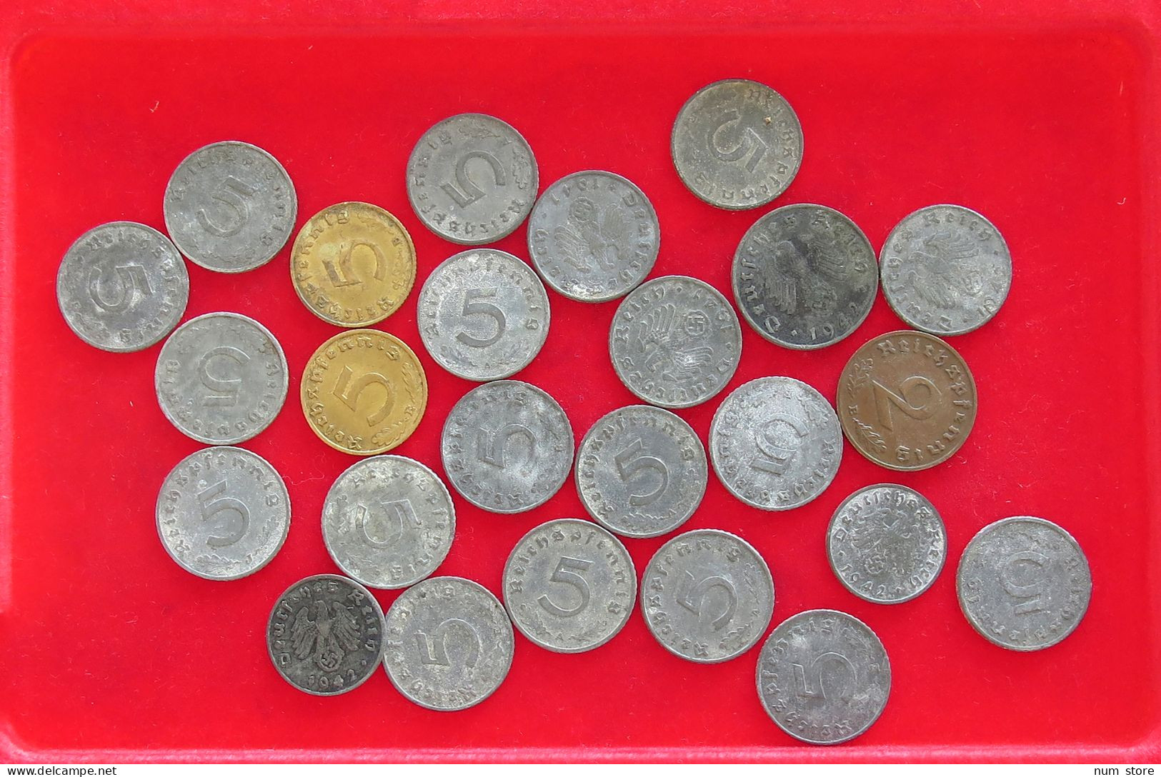 COLLECTION LOT THIRD REICH 1 2 5 10 REICHSPFENNIG 25PC 63G #xx40 0853 - Colecciones Completas Y Lotes