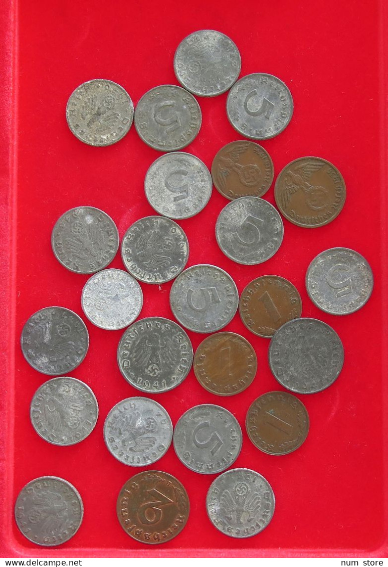 COLLECTION LOT THIRD REICH 1 2 5 10 REICHSPFENNIG 25PC 64G #xx40 0857 - Colecciones Completas Y Lotes