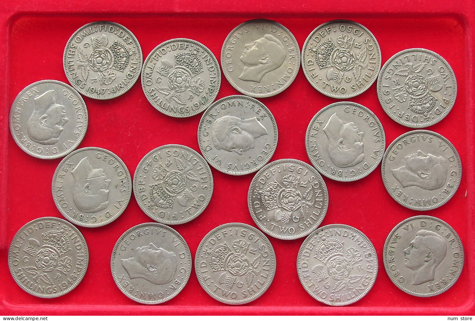 COLLECTION LOT GREAT BRITAIN 2 SHILLINGS 17PC 191G #xx40 0661 - Collections