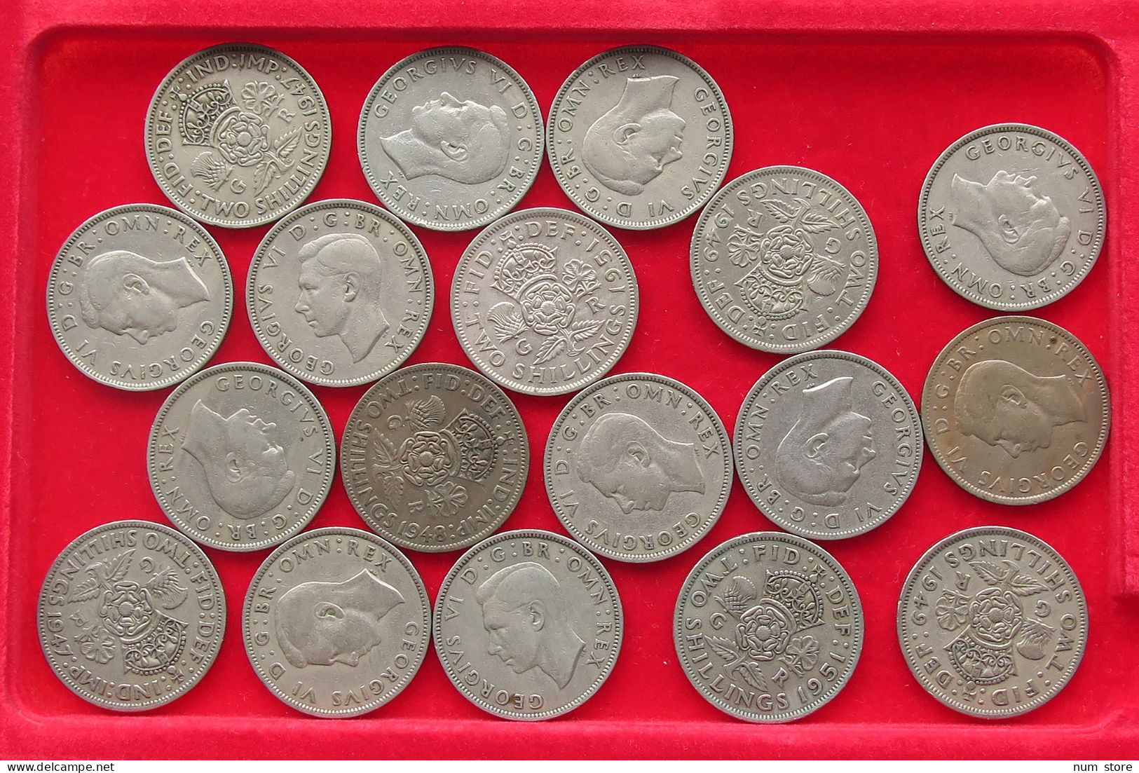 COLLECTION LOT GREAT BRITAIN 2 SHILLINGS 18PC 199G #xx40 0662 - Colecciones