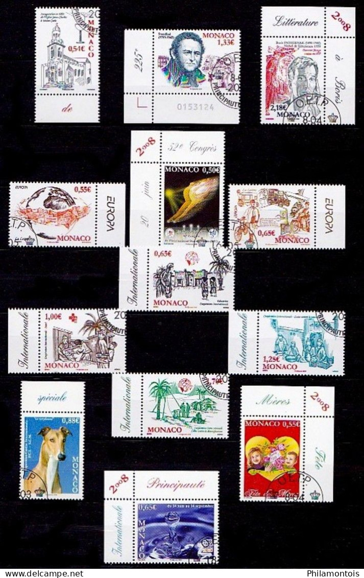 MONACO - Collection de timbres et blocs oblitérés - Tous différents - Très beaux - Forte cote