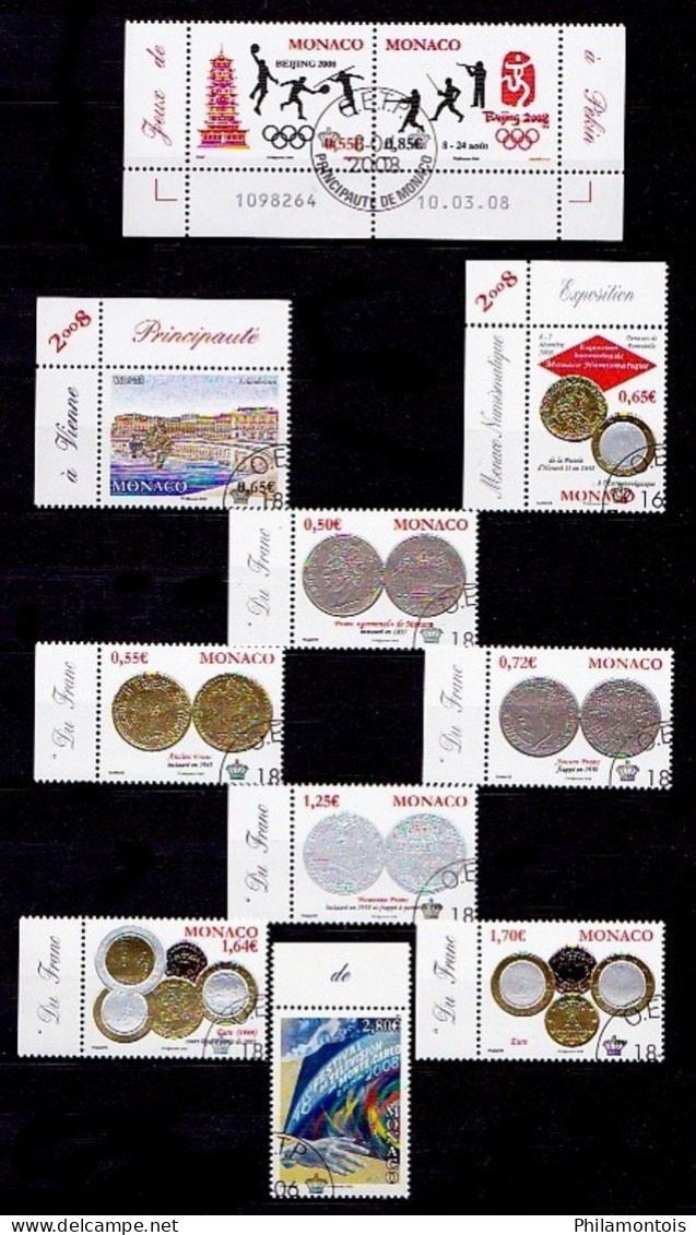 MONACO - Collection de timbres et blocs oblitérés - Tous différents - Très beaux - Forte cote