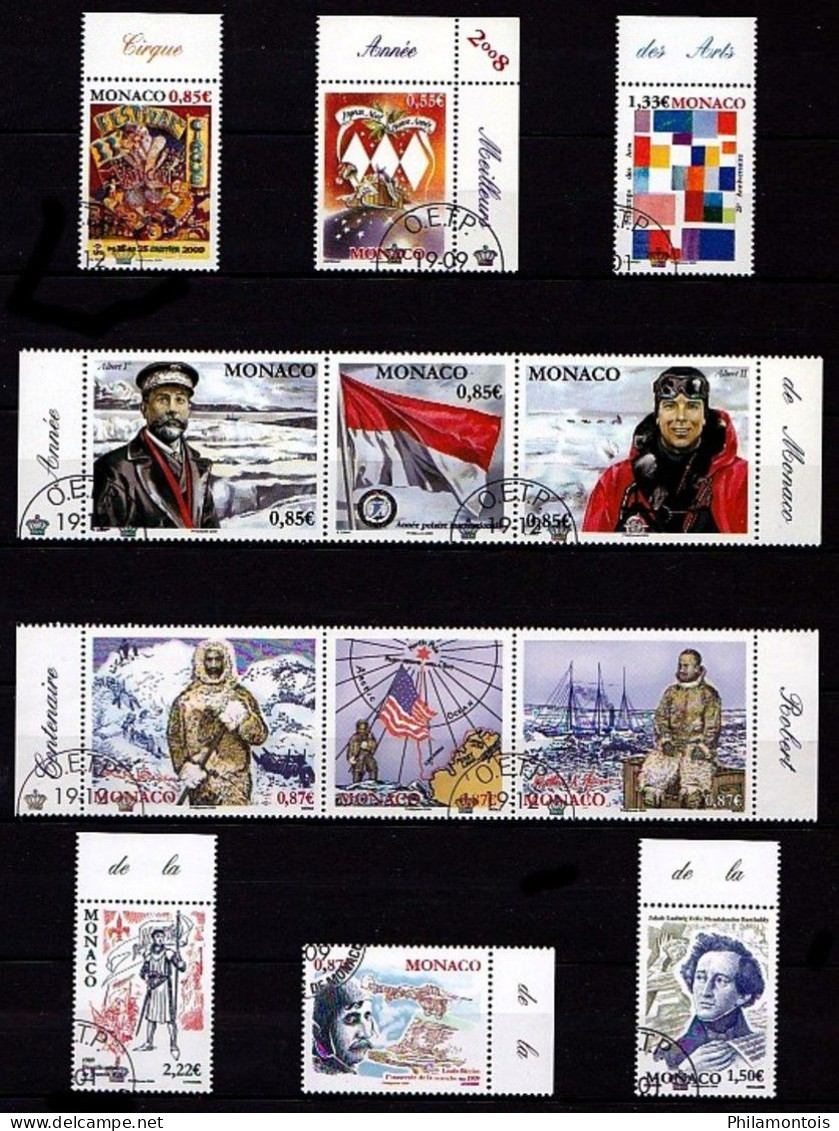 MONACO - Collection de timbres et blocs oblitérés - Tous différents - Très beaux - Forte cote