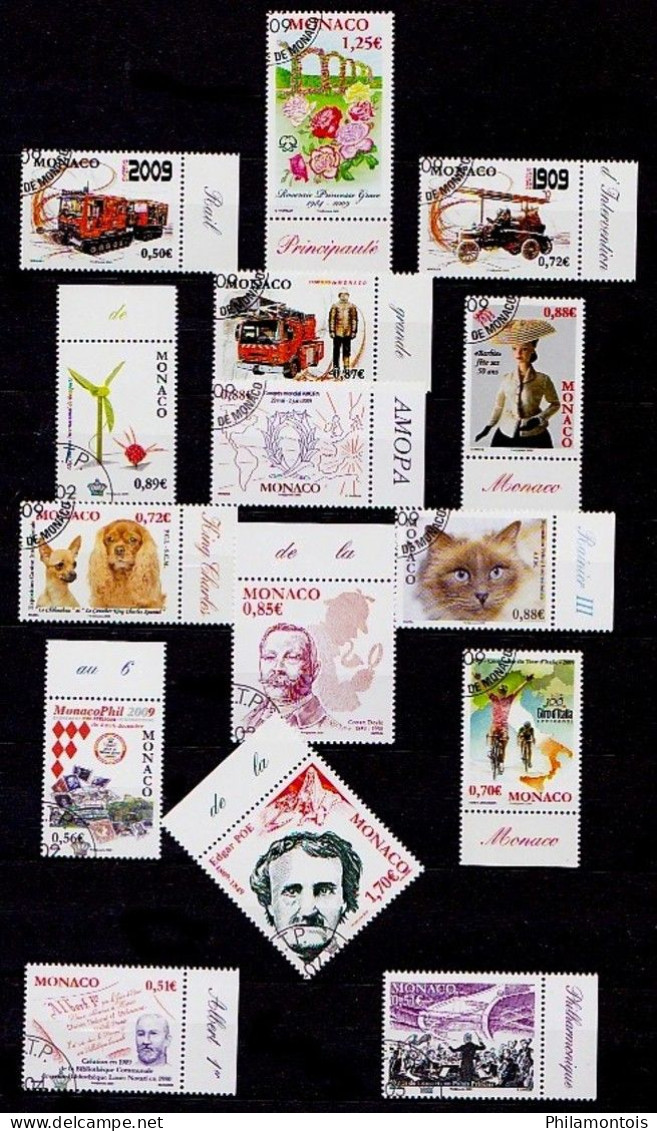 MONACO - Collection de timbres et blocs oblitérés - Tous différents - Très beaux - Forte cote