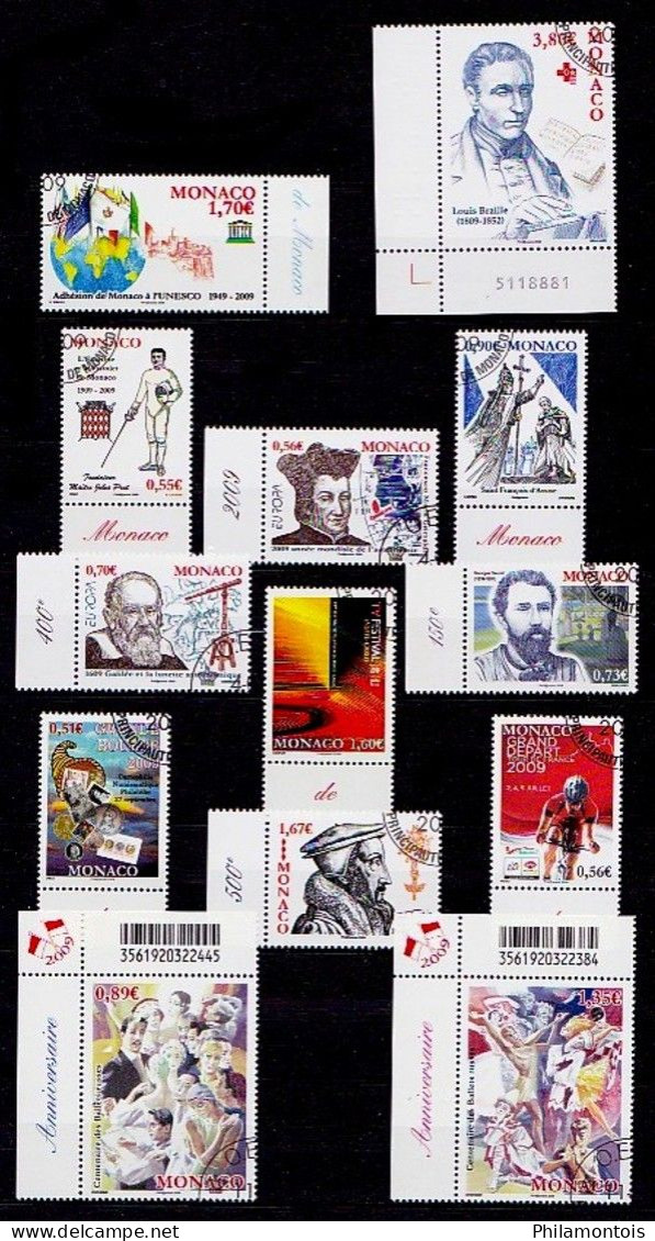 MONACO - Collection de timbres et blocs oblitérés - Tous différents - Très beaux - Forte cote