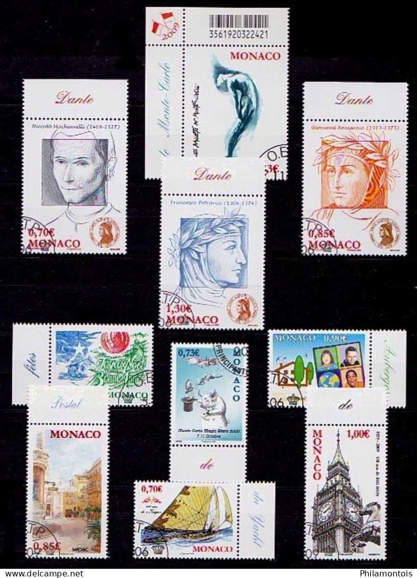 MONACO - Collection de timbres et blocs oblitérés - Tous différents - Très beaux - Forte cote