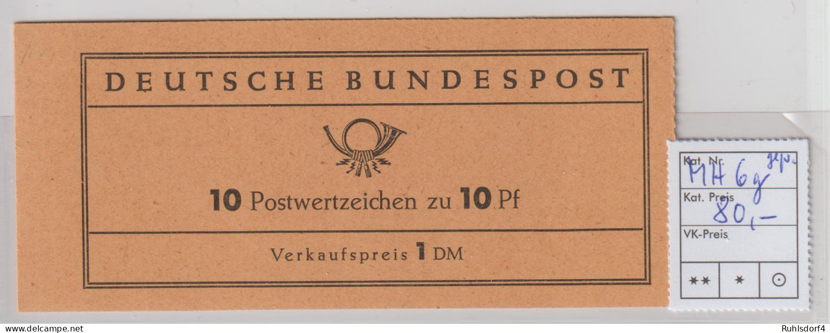 Bund: Markenheftchen 6g; Einwandfrei, Bestgeprüft Schlegel - 1951-1970
