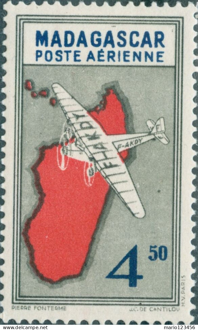 MADAGASCAR, POSTA AEREA, AIRMAIL, 1935, FRANCOBOLLI NUOVI (MLH*)  Scott:MG C25G - Nuovi