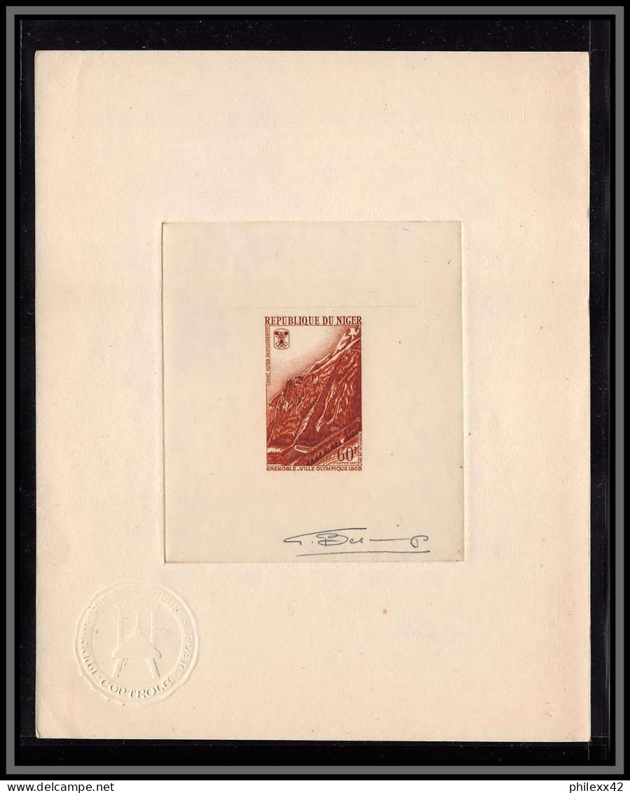 2651 N°195 Jeux Olympiques Olympic Games Grenoble 1968 Epreuve D'artiste Artist Proof Signé Betemps Signed Niger - Hiver 1968: Grenoble