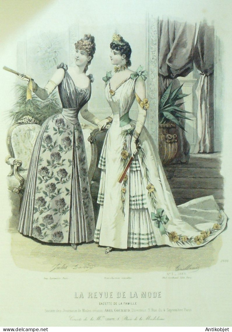 Gravure De Mode Revue De La Mode Gazette 1889 N°03 (Maison Goubaud) - Vor 1900