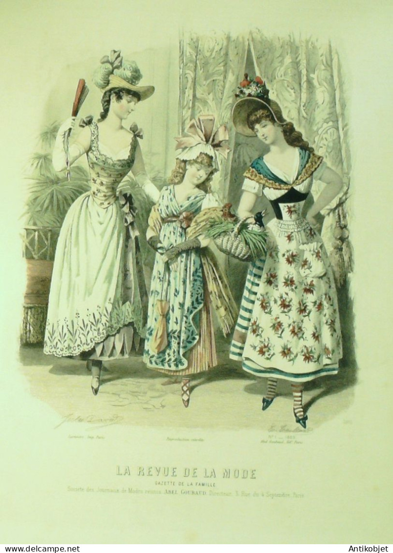 Gravure De Mode Revue De La Mode Gazette 1889 N°01 Travestissements (MaisonGoubaud) - Antes De 1900