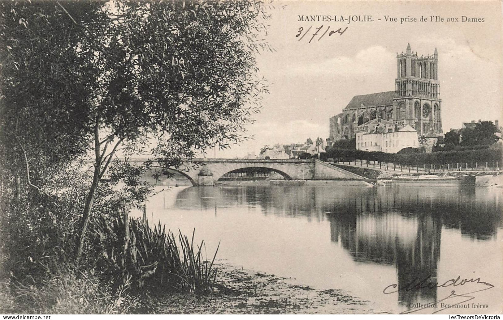 FRANCE - Mantes La Jolie - Vue Prise De L'île Aux Dames - Carte Postale Ancienne - Mantes La Jolie