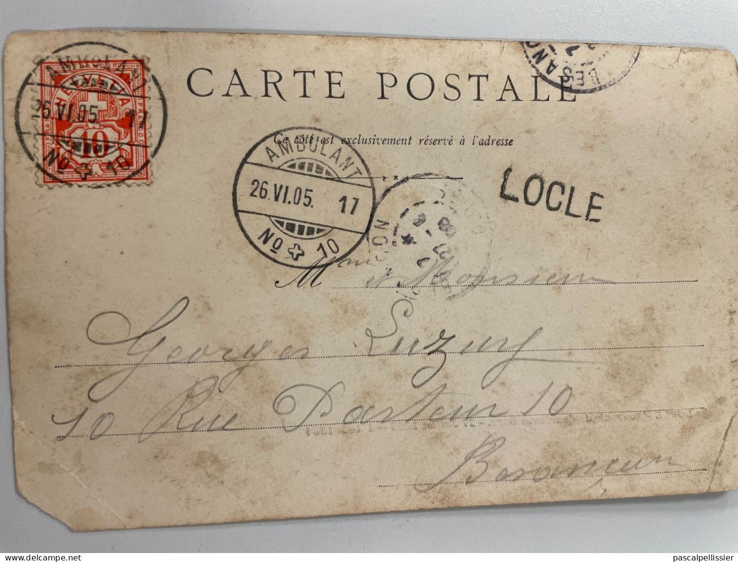 CPA Précurseur - SUISSE - LE LOCLE - Souvenir D'une Ancienne Gare - 1 Coin Abîmé Et Manquant - Le Locle