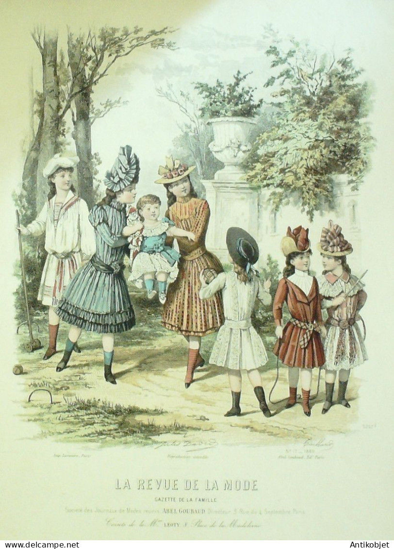 Gravure De Mode Revue De La Mode Gazette 1889 N°17 (Maison Léoty) - Voor 1900