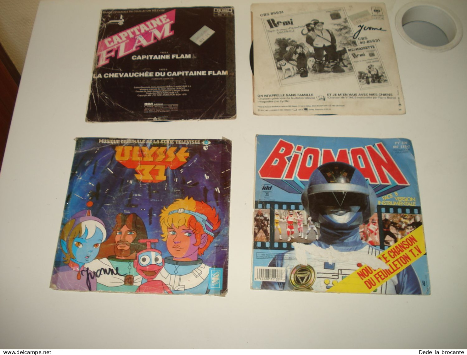 B13 /  Lot  4 X 45 T - Capitaine Flam - Bioman - Ulysse 31 - Remi - Années 1980 - Musique De Films