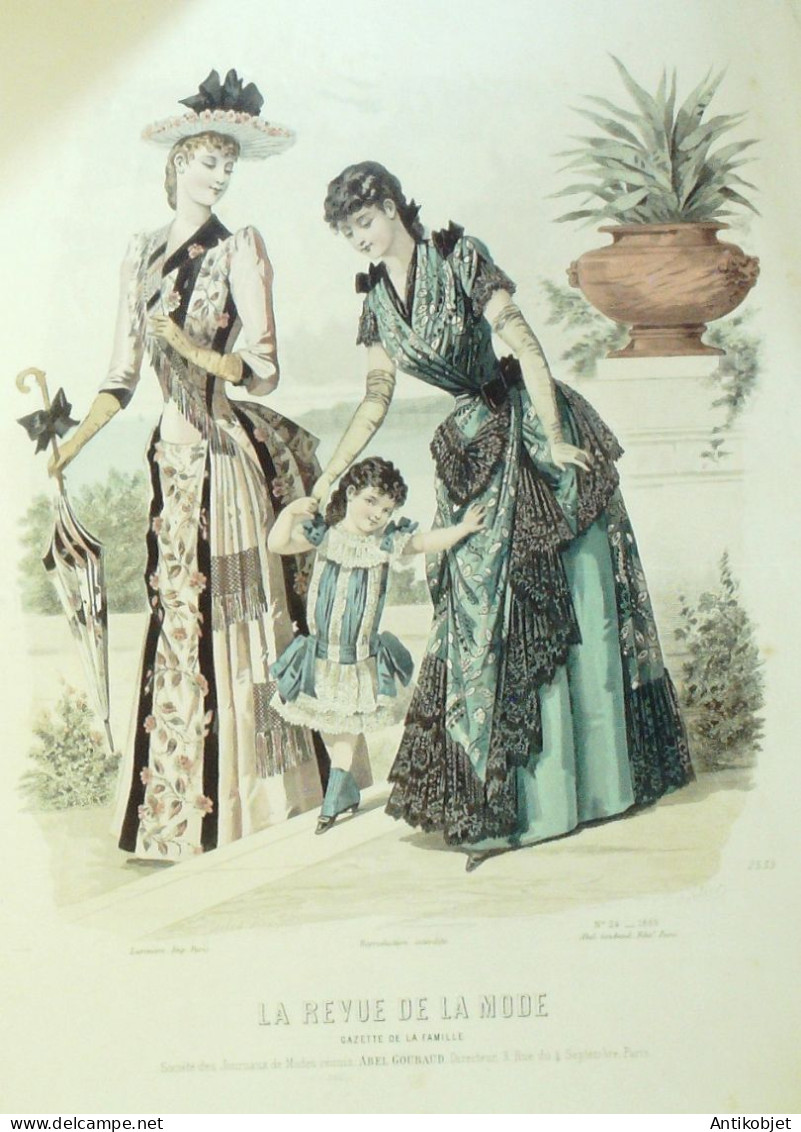 Gravure De Mode Revue De La Mode Gazette 1889 N°24 (Maison Léoty) - Vor 1900