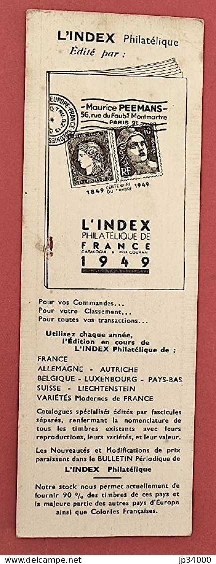 Odontomètre "l'index Philatélique" Pour Connaitre La Dentelure Des Timbres (1950) - Other & Unclassified