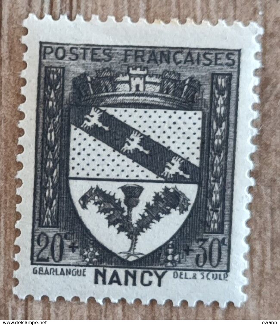 YT N°526 - Au Profit Du Secours National / Armoiries De Nancy - 1941 - Neuf - 1941-66 Wapenschilden