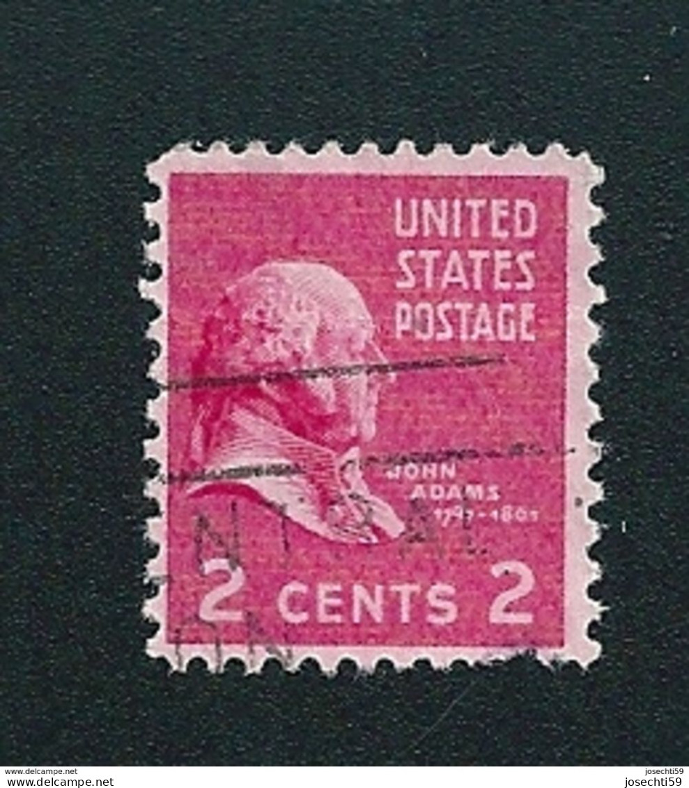 N° 371  John Adams 2c., Rose Carminé Timbre USA  Stamp Etats Unis D' Amérique  (1938) - Oblitérés