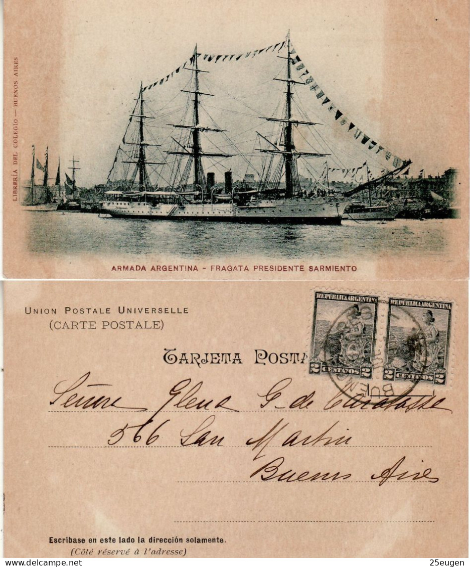 ARGENTINA 1903 POSTCARD SENT TO BUENOS AIRES - Covers & Documents