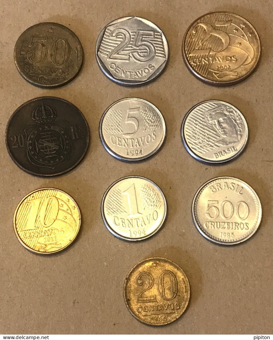 Brésil 10 Pièces Variées - Brazil