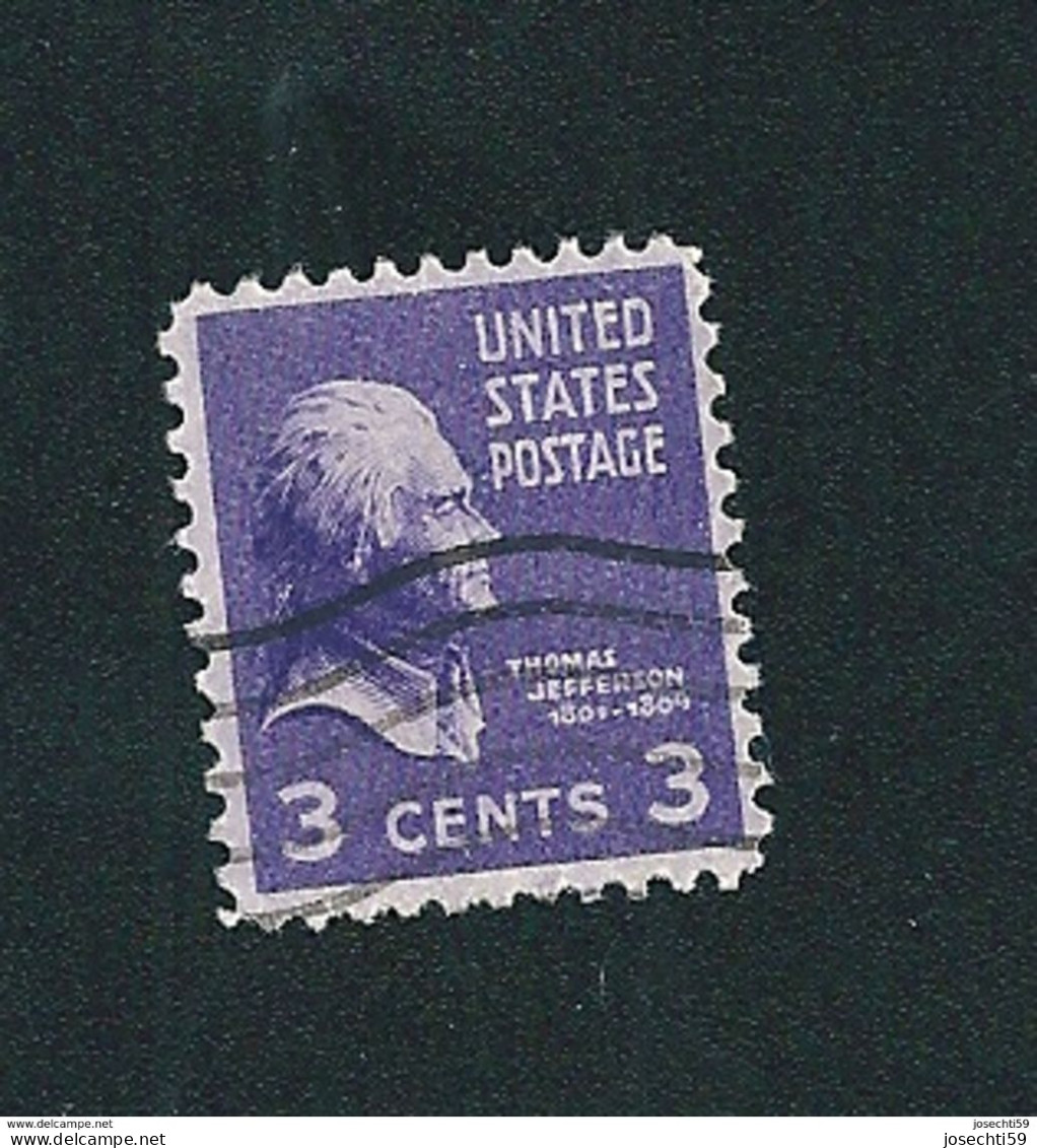 N° 372 Thomas Jefferson 3 Ct  USA  Stamp Etats Unis D' Amérique Timbre USAoblitéré 1938 - Oblitérés