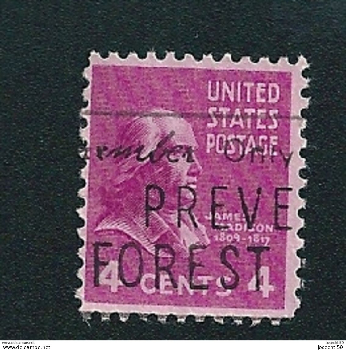N° 373 	 USA - James Madison   Timbre Stamp  Oblitéré 1938 - Gebruikt