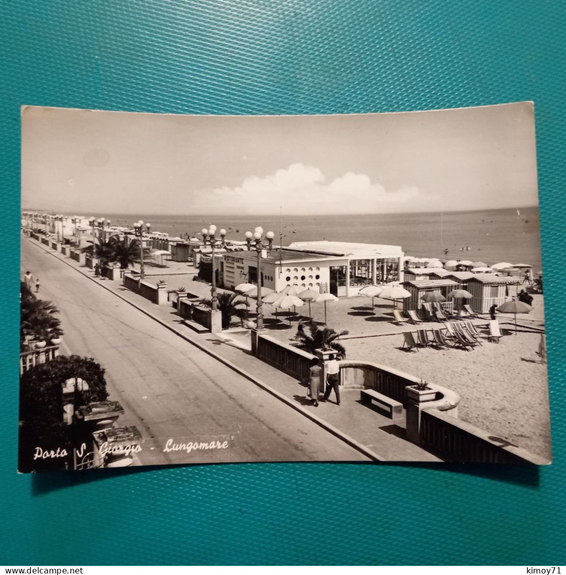 Cartolina Porto S. Giorgio - Lungomare. Viaggiata 1955 - Fermo