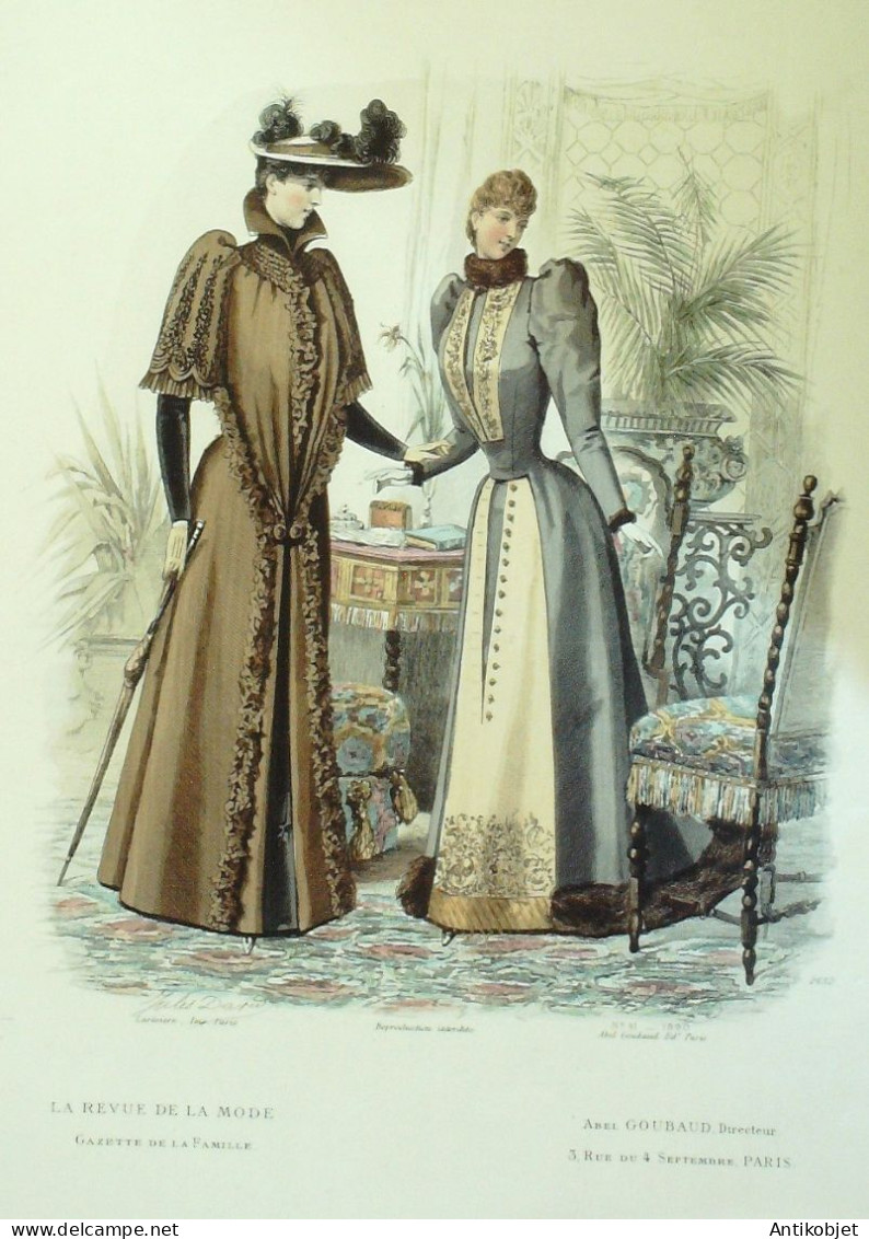 Gravure De Mode Revue De La Mode Gazette 1890 N°41 - Voor 1900