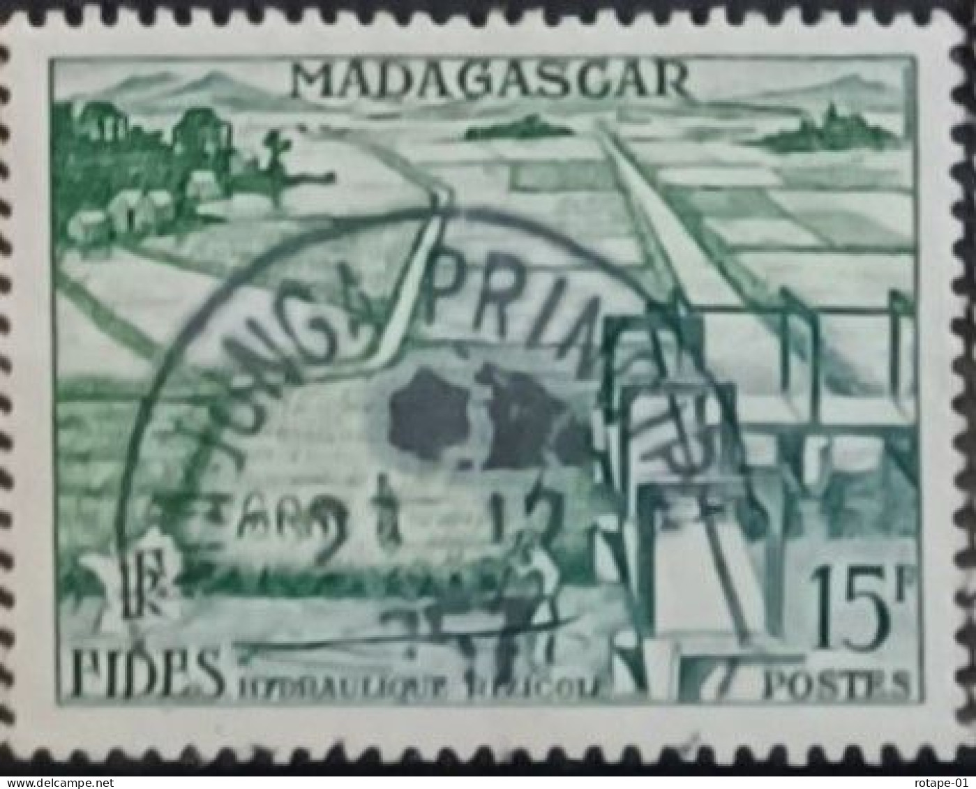 Madagascar  1956,  YT N°330  O,  Cote YT 0,5€ - Gebruikt