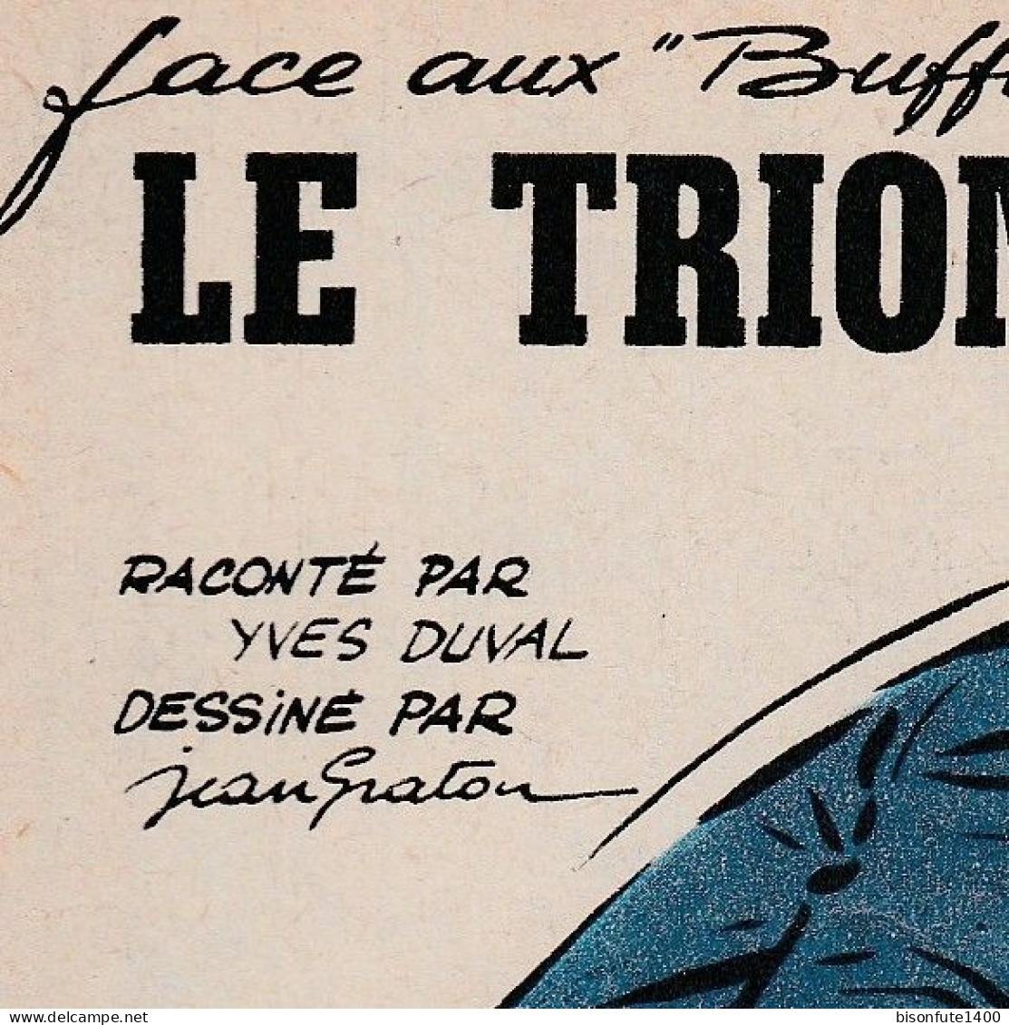 Bandeau Titre De "Le Triomphe Du XV De France" Datant De 1960 Dessiné Par Jean Graton Et Inédit En Album. - Michel Vaillant