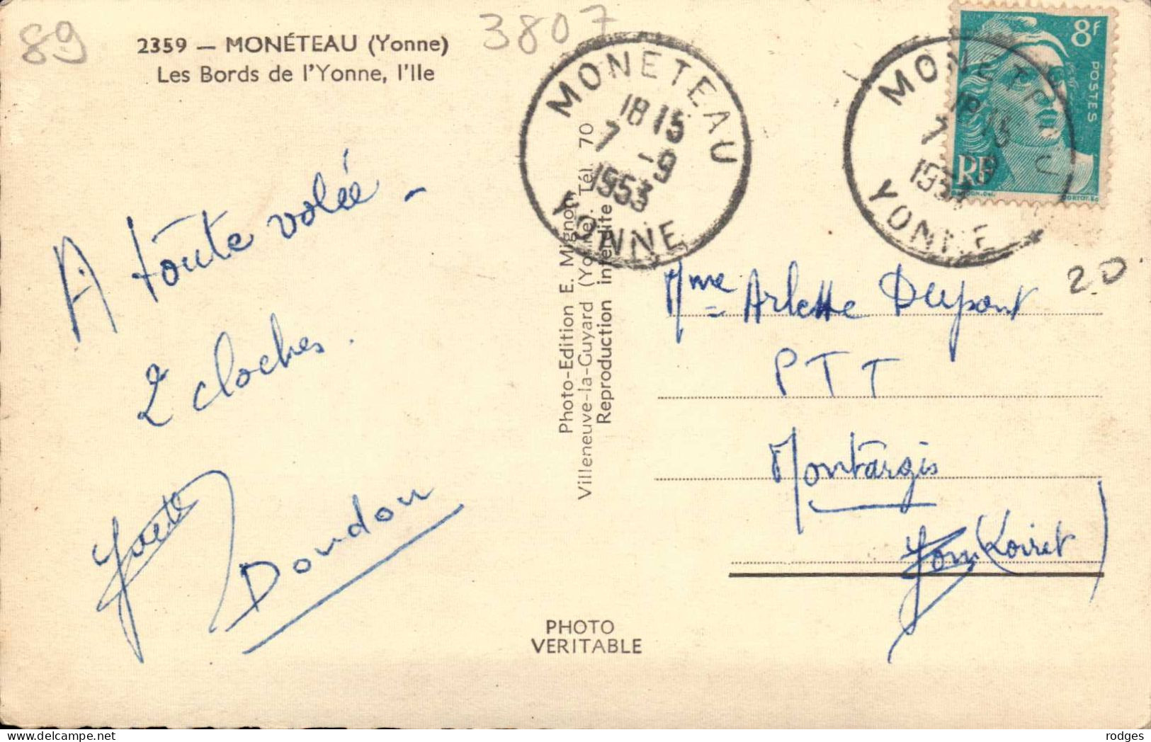 89 , Cpsm  MONETEAU , 2359 , Les Bords De L'Yonne , L'Ile (9514.F24) - Moneteau