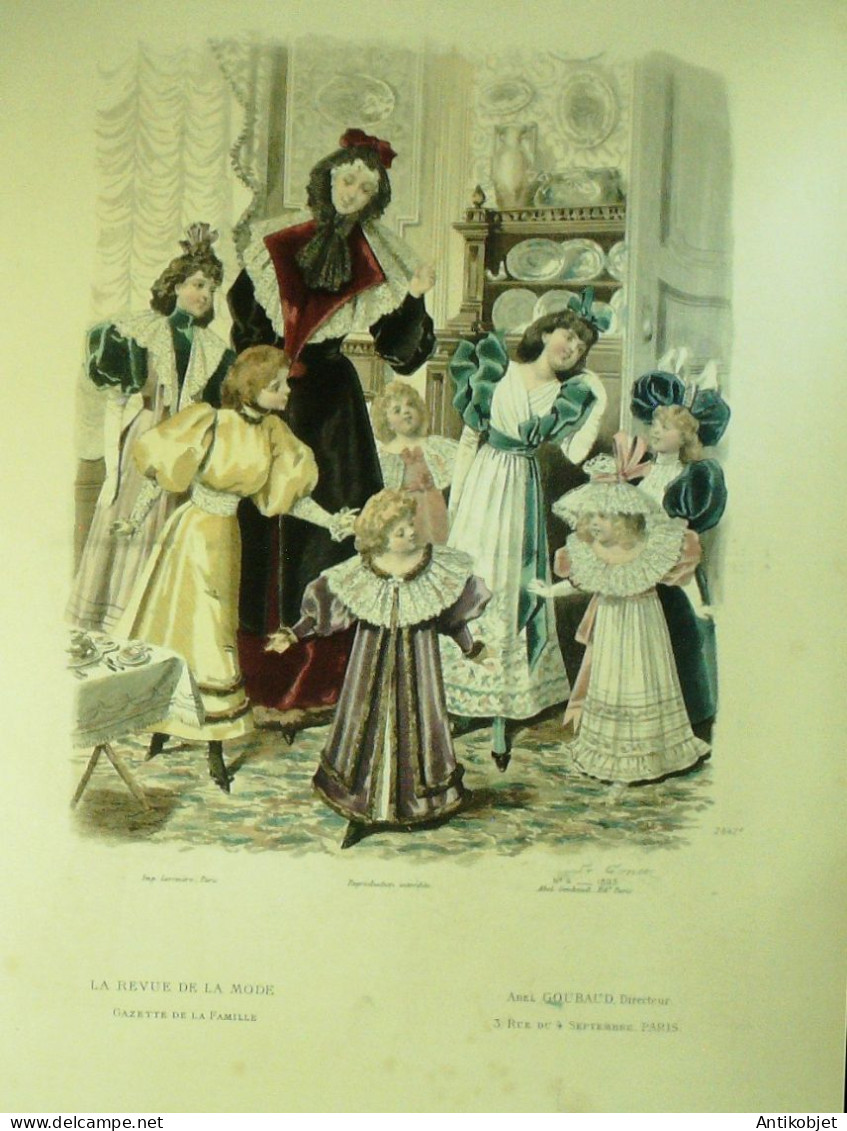 Gravure De Mode Revue De La Mode Gazette 1893 N°04 Costumes D'enfants) - Voor 1900