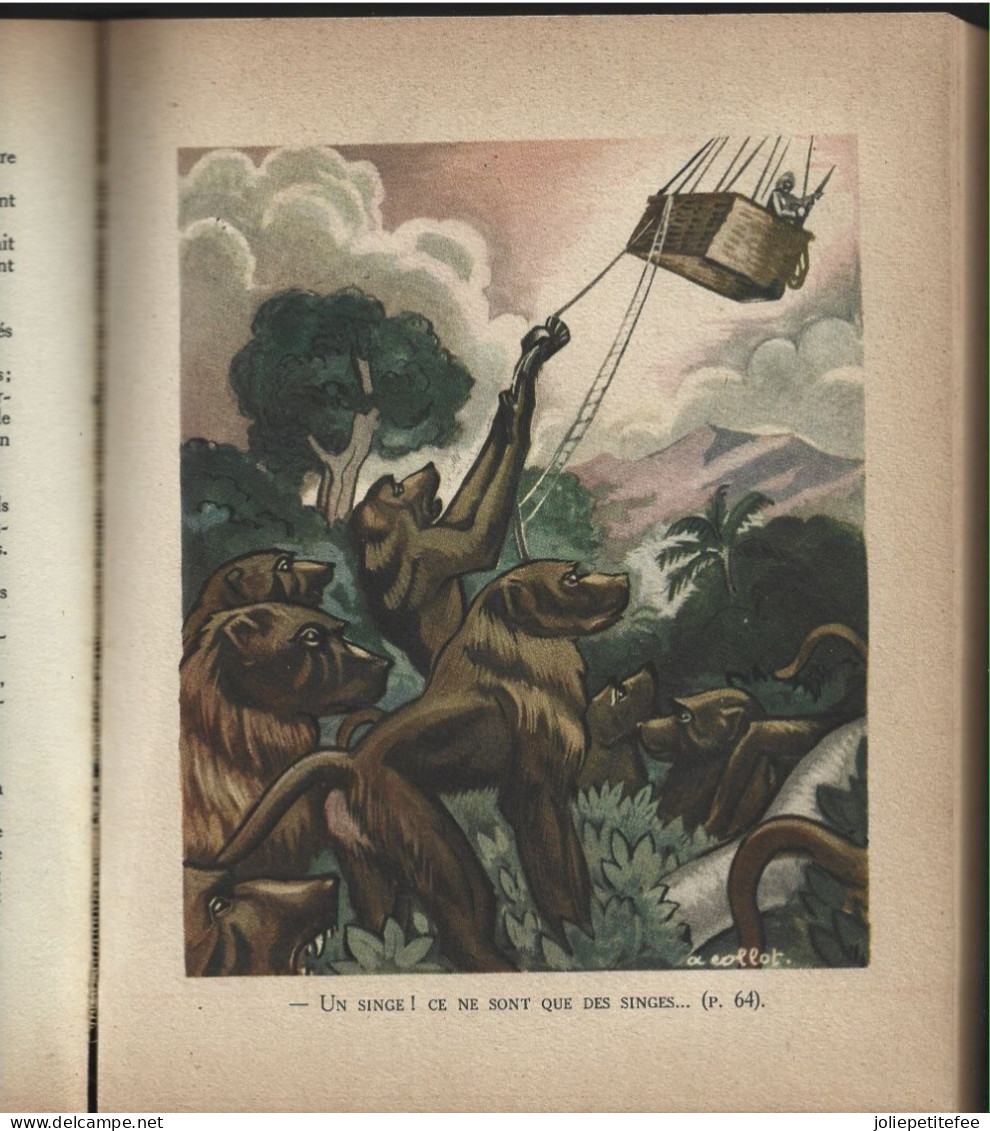 CINQ SEMAINE EN BALLON - Voyage Et Découverte En Afrique.  Jules VERNE.  Illustration De André COLLOT. 1943. - Hachette