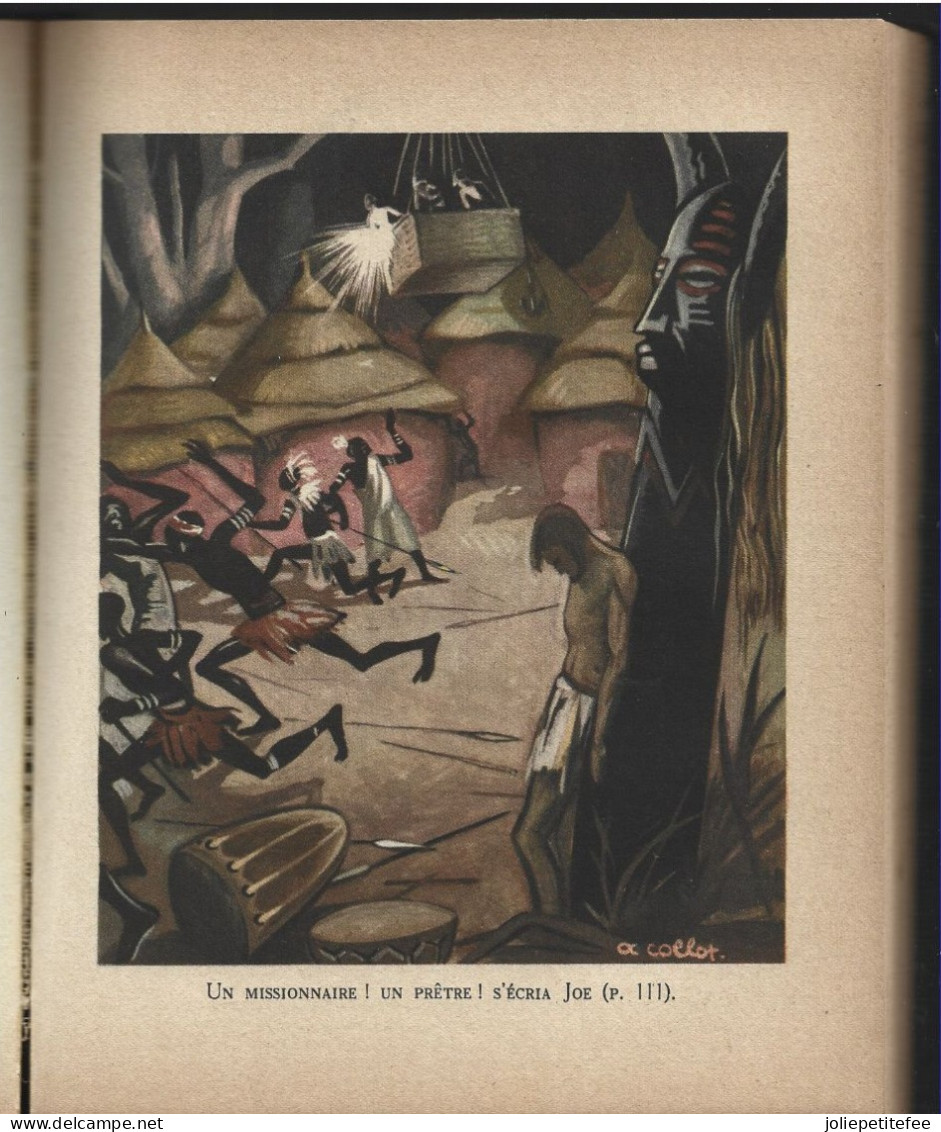 CINQ SEMAINE EN BALLON - Voyage Et Découverte En Afrique.  Jules VERNE.  Illustration De André COLLOT. 1943. - Hachette