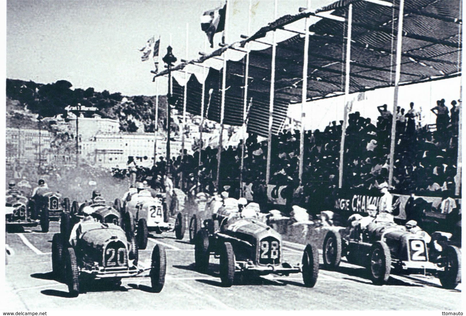 Grand Prix De Nice 1934 -  Grille De Départ - Dreyfus (Bugatti)-Varzi (Alfa)-Nuvolari (Maserati)   -  15x10cms  PHOTO - Grand Prix / F1