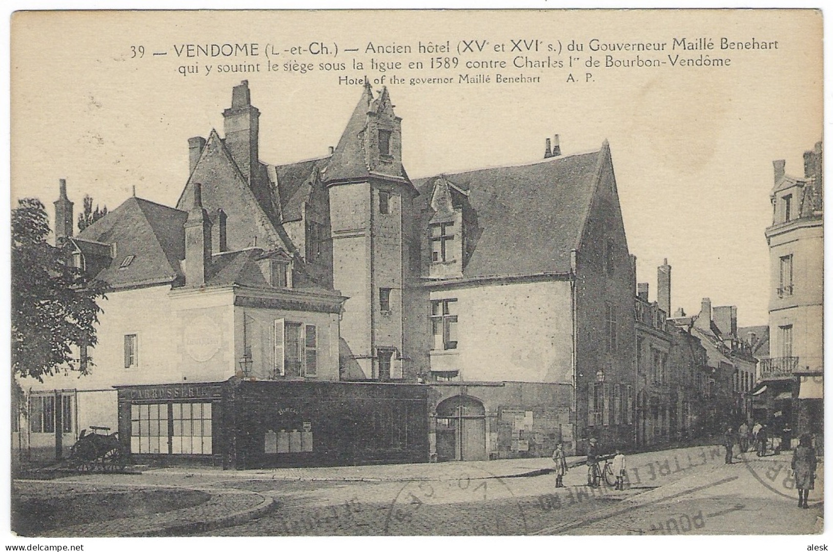 SEMEUSE N°199 Défaut Piquage Avec Voisin Vendôme 16 Juillet 1928 Pour Lunéville - CP Vendôme - Briefe U. Dokumente