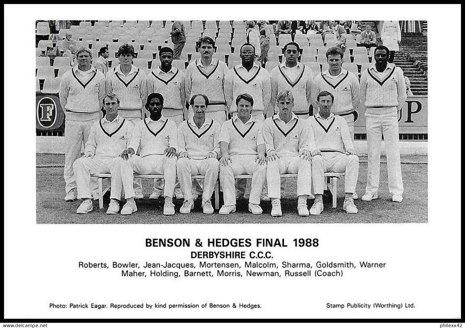 0863 Grande Bretagne Great Britain - Cricket Benson And Hedges Cup 9/7/1988 Signé (signed) CAPTAINS - Cricket