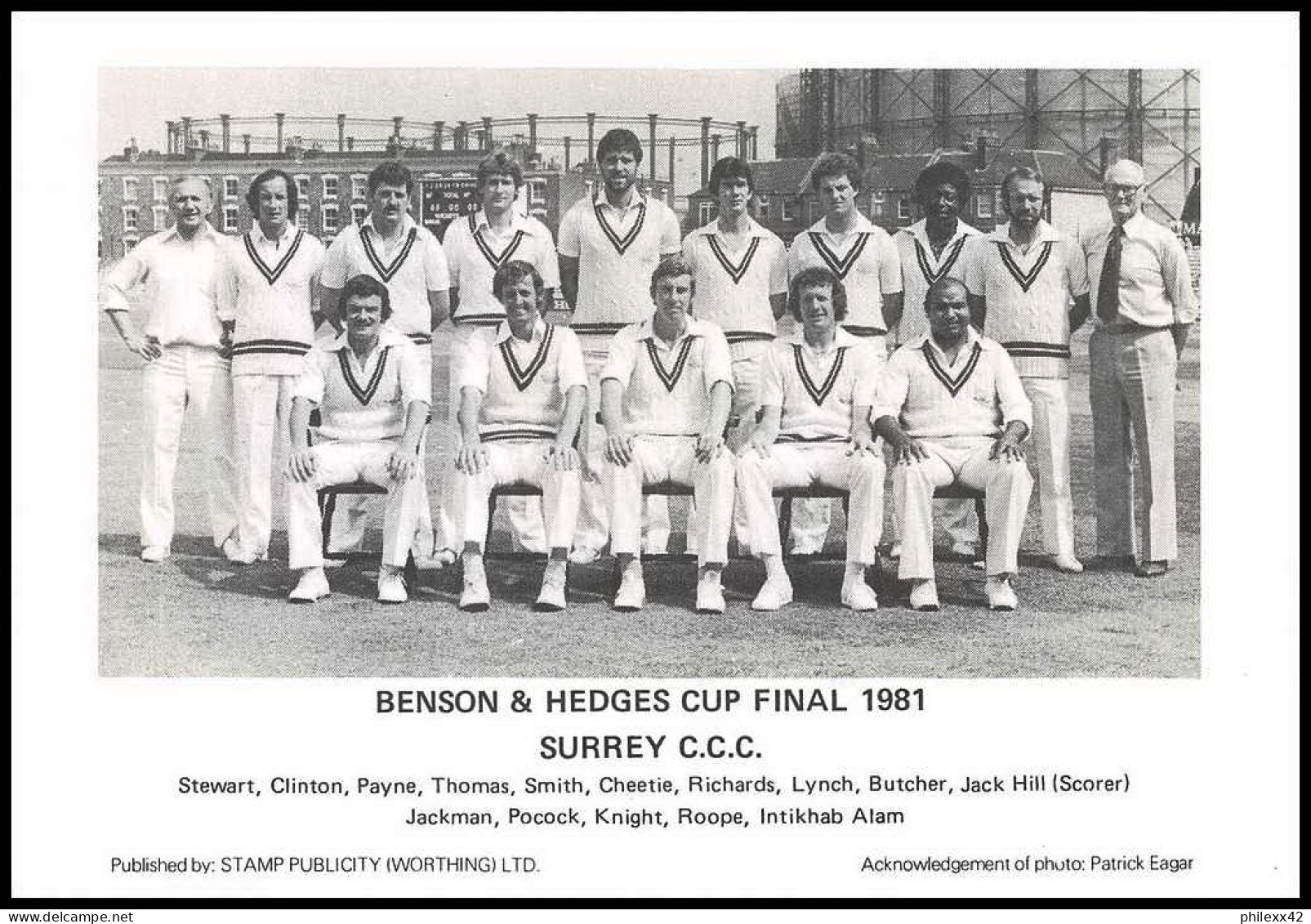 0864 Grande Bretagne Great Britain - Cricket Benson And Hedges Cup 25/7/1981 Signé (signed) CAPTAINS - Cricket