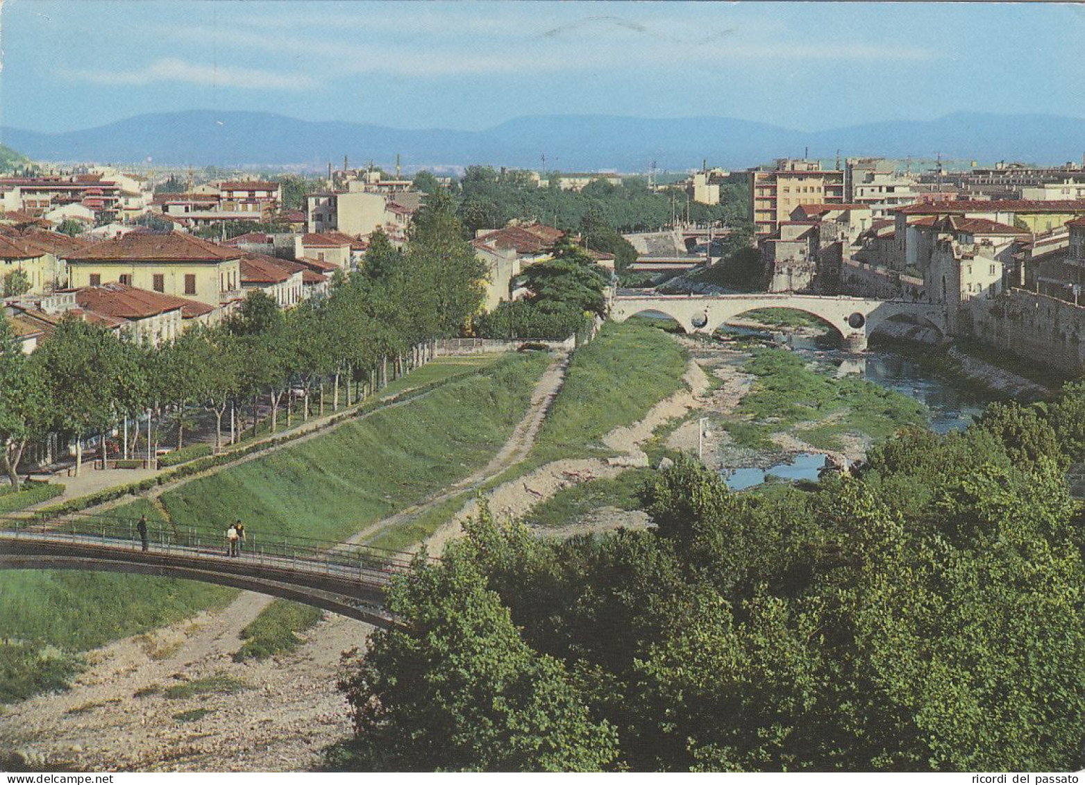 Cartolina Prato - Panorama Parziale E Ponti Sul Bisenzio - Prato