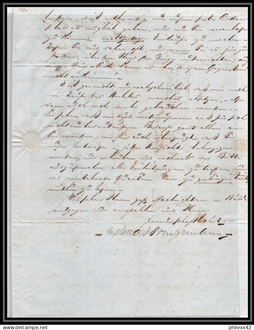 41192 Lettre LAC Allemagne Deutschland Hamburg TT Tour-T Strasbourg 1844 TTR4 Cette Herault France Marque D'entree - Hamburg