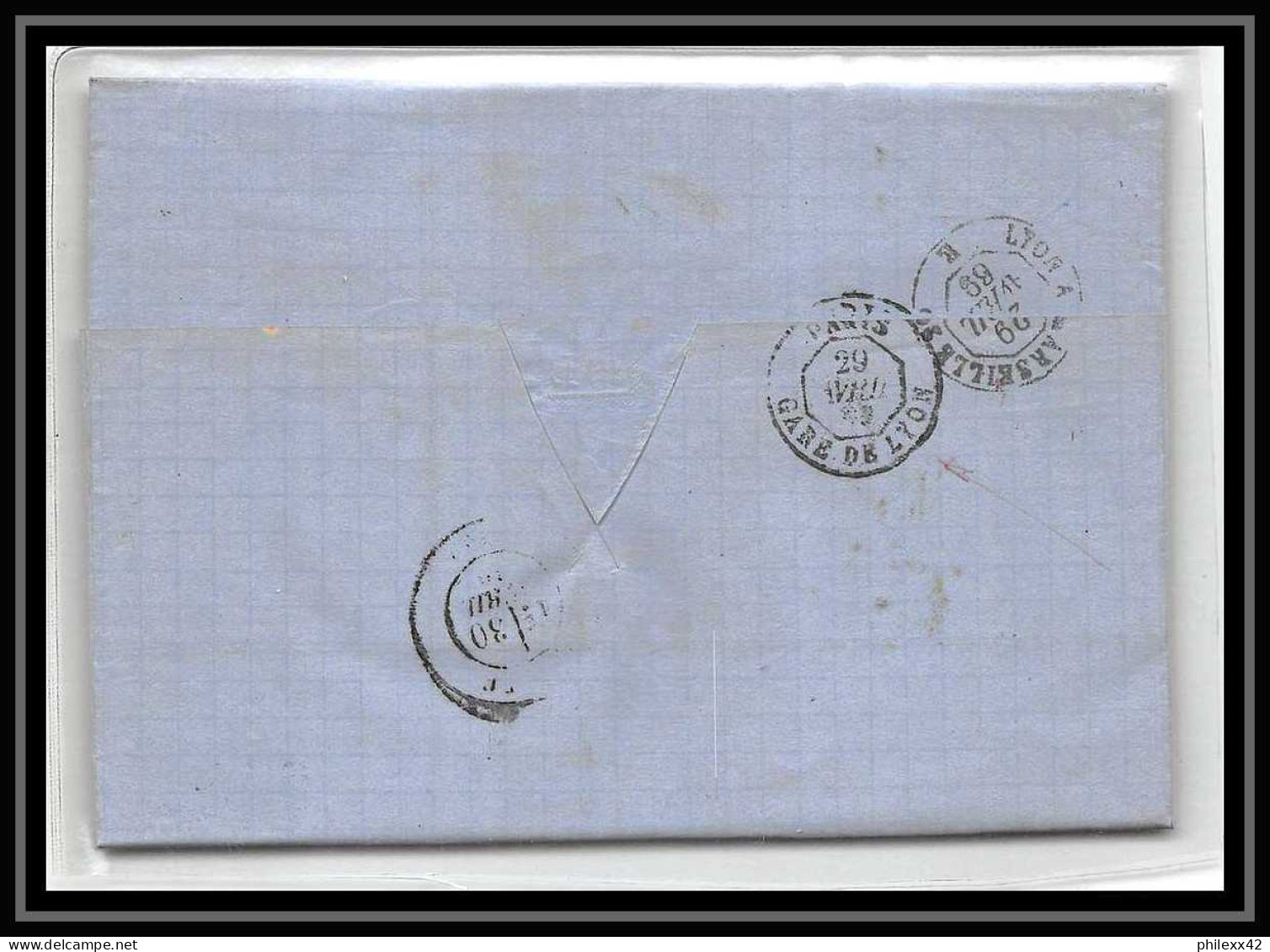 41258 Lettre LAC Allemagne Deutschland Bremen Prusse Forbach 1868 Cette Herault France Marque D'entree Vorlaufer - Brême