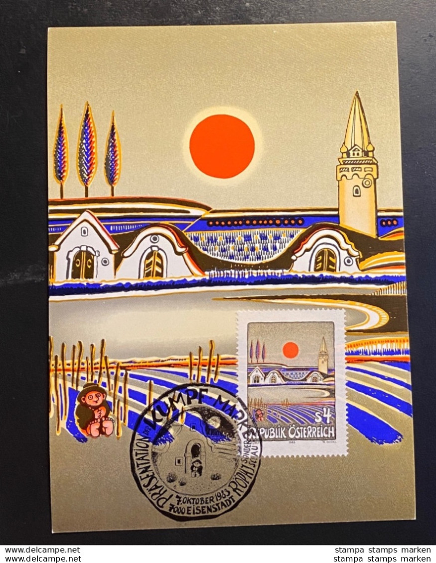 Österreich 1983 Kunst Gottfried Kumpf Mi. 1755 FDC, Maximumkarte, SStmpl. - Covers & Documents